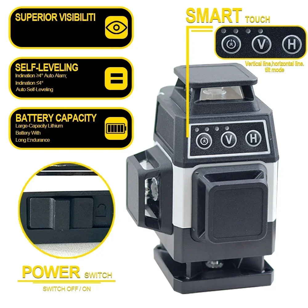 Niveau laser 16 lignes 4D, out - Laser Level 16 Lines 4D Green avis et prix