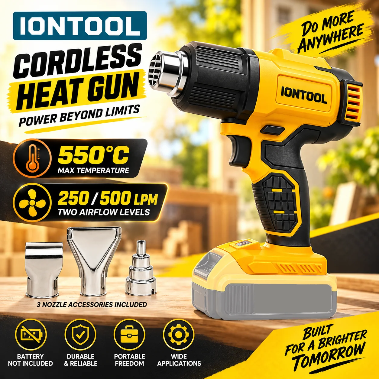 IONTOOL Jaune 550 ℃   Pistolet - Cordless Heat Gun For Shrink Tubing avis et prix