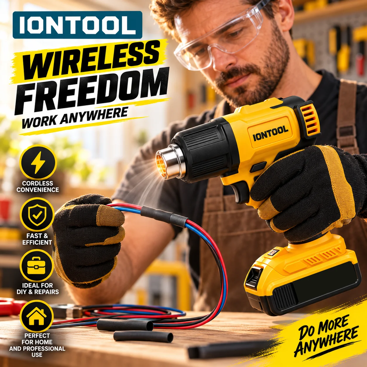 IONTOOL Jaune 550 ℃   Pistolet - Cordless Heat Gun For Shrink Tubing avis et prix